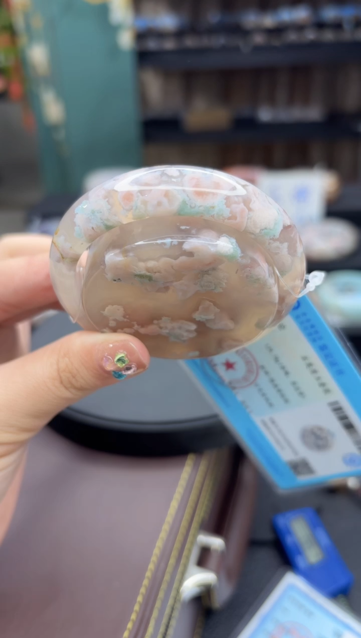 【闪购商品】石英质玉手镯未镶嵌45（53圈赠送镯心）