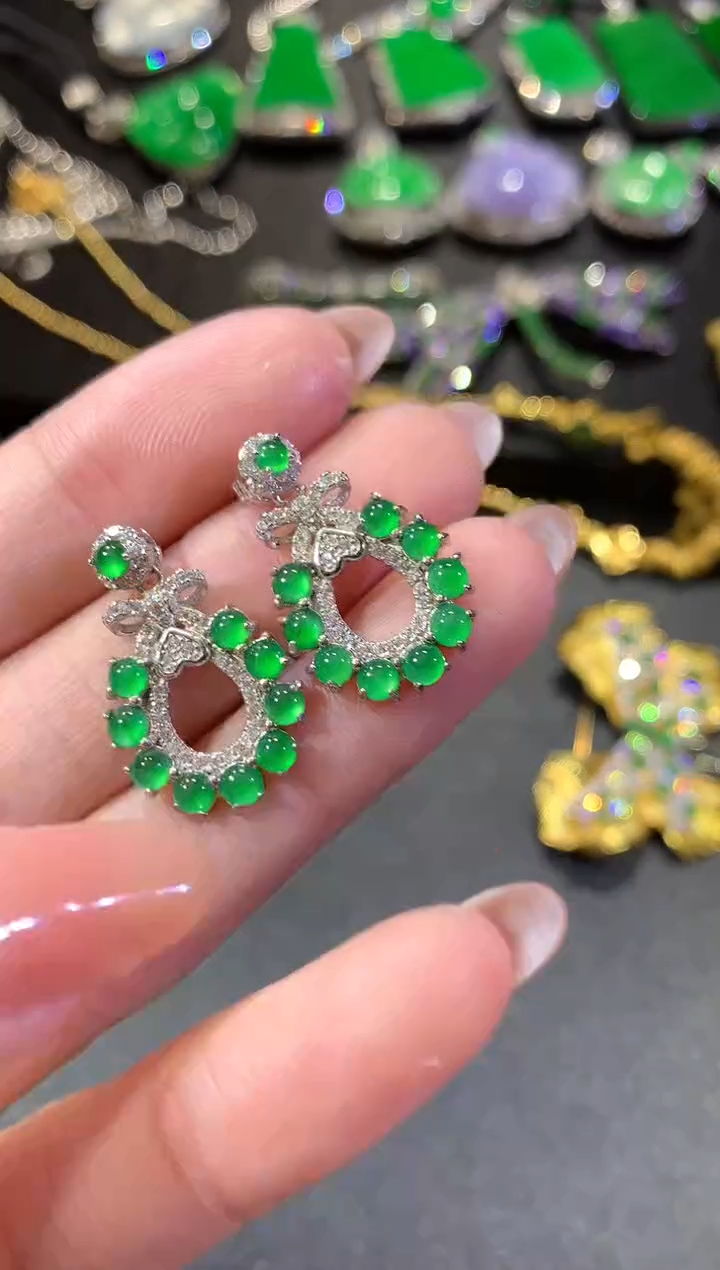 【闪购商品】翡翠耳饰银S925镶嵌237耳饰（多样性发货一件