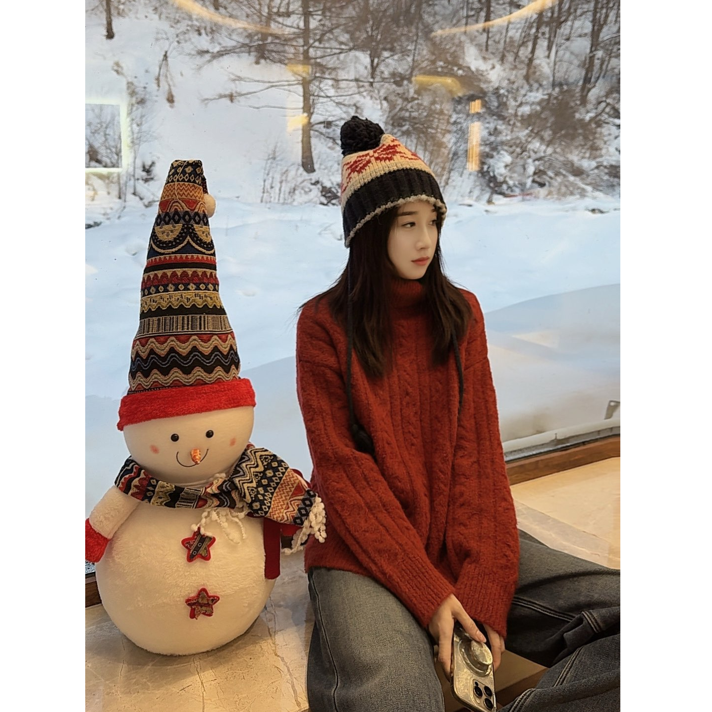 Y.M | 星光 韩国定制糯米绒 彩纱超暖针织高领毛衣4170