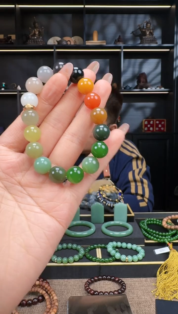 【闪购商品】和田玉1未镶嵌12mm多宝手串