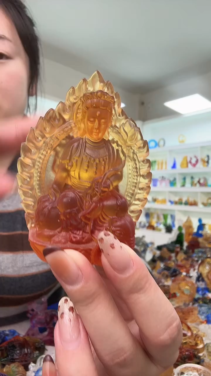 手工艺品琉璃普贤