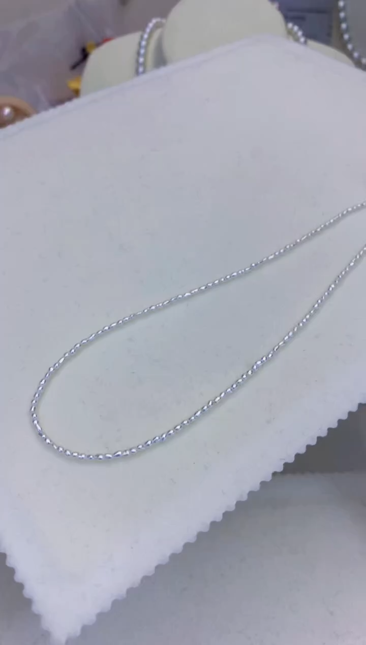 18K金镶嵌海水珍珠饰品1.5-2keshi小米链