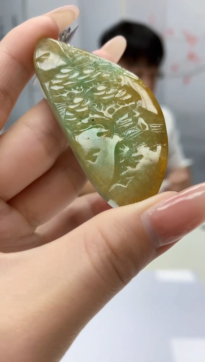 【闪购商品】定制翡翠未镶嵌4925jj-毛货挂件75