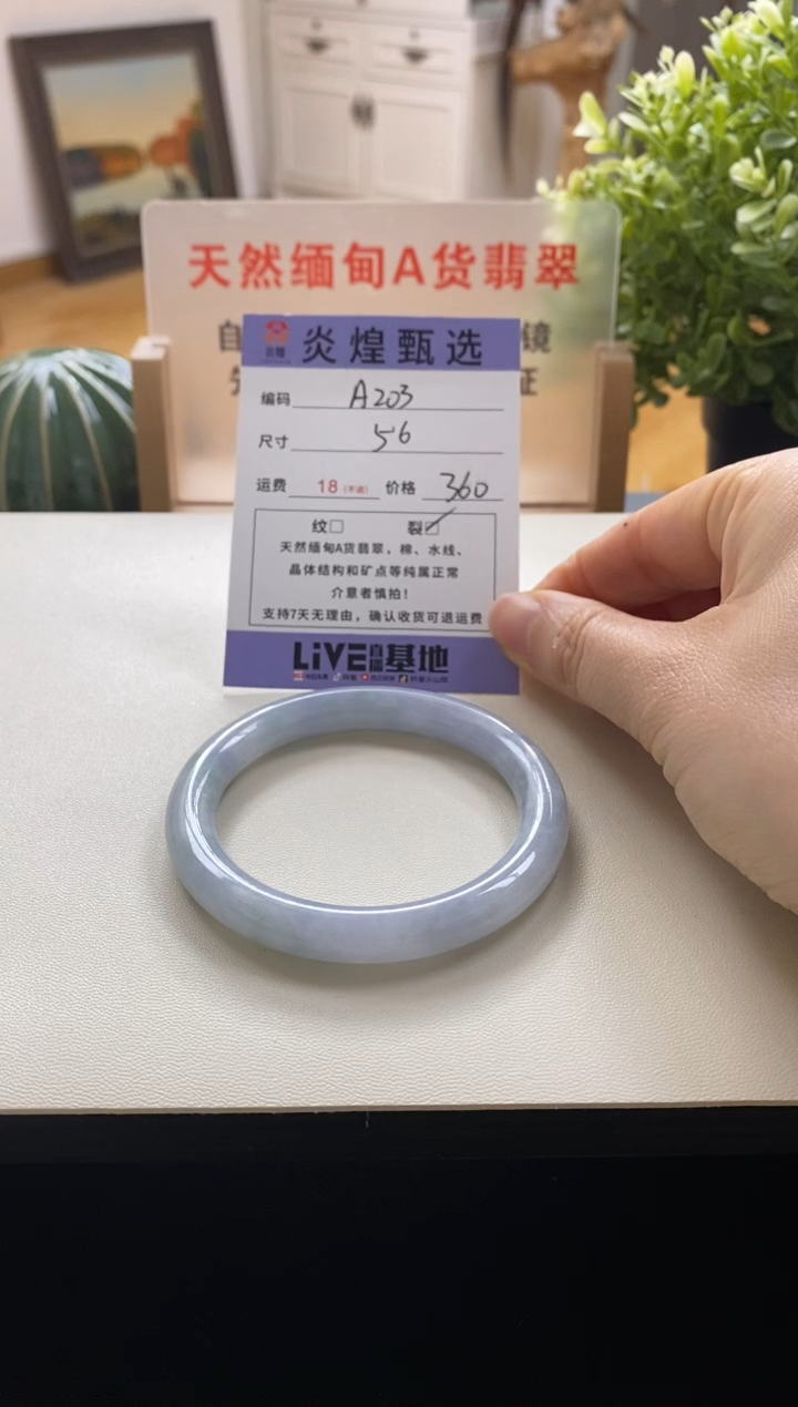 未镶嵌手镯翡翠圈口56.5编码a203