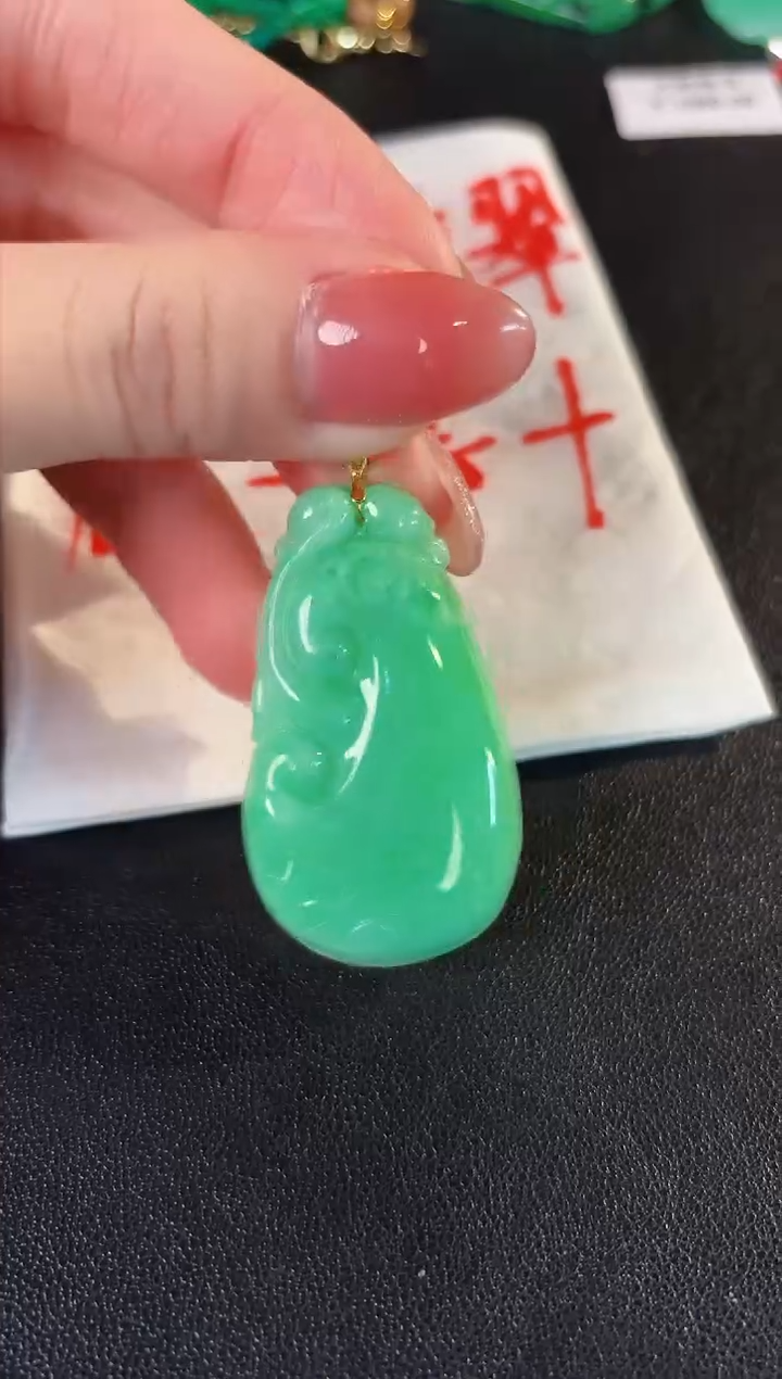 【闪购商品】翡翠颈饰18K金镶嵌缅料A货/支持复检/一件