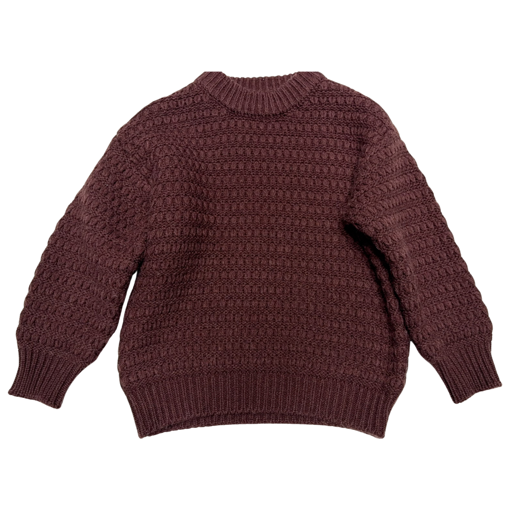 韩系新款秋冬儿童纯色圆领时尚加绒百搭可爱风针织毛衣外套 