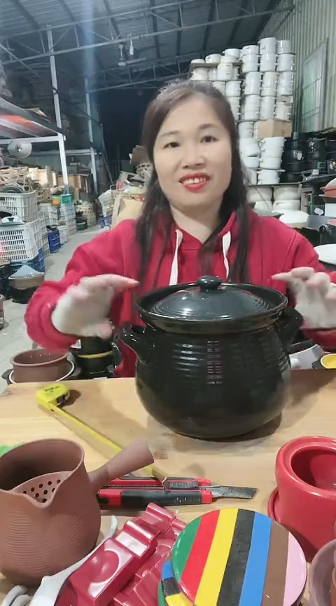 【闪购商品】205瑕疵黑色大肚锅盖偏小