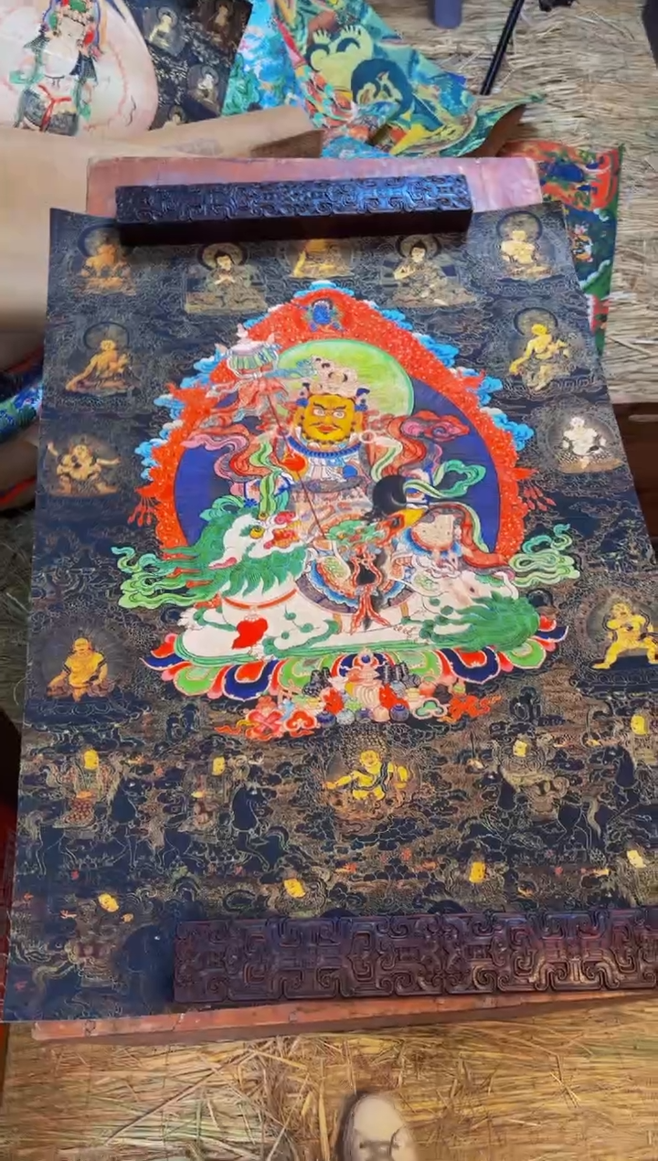 装裱画精品手绘唐卡链接--A财神