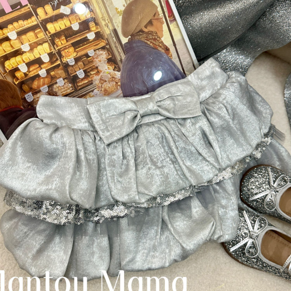 【Mt studio】【新款】蛋糕亮片南瓜半身裙裤春秋女童百搭洋气韩版