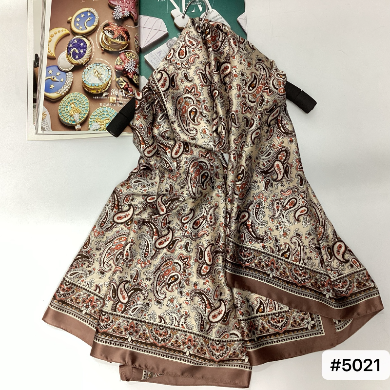 高档真丝巾围巾女士披肩新款素雅百搭90*200#5021