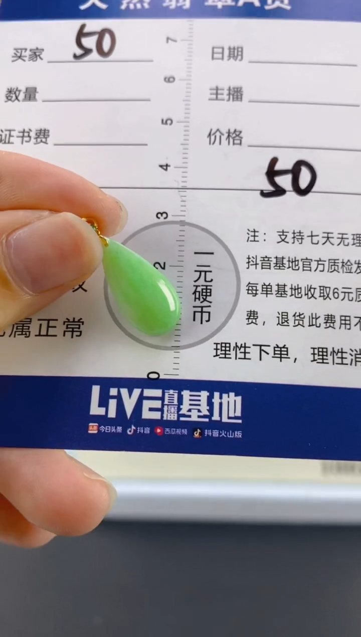 【闪购商品】翡翠颈饰18K金镶嵌天然A货翡翠