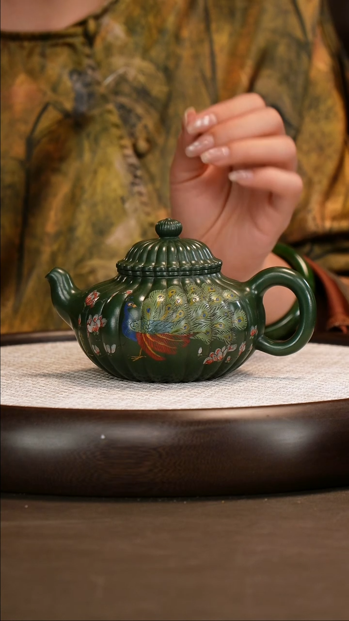 茶壶紫砂【鲍宜明】绿泥 容天  340cc