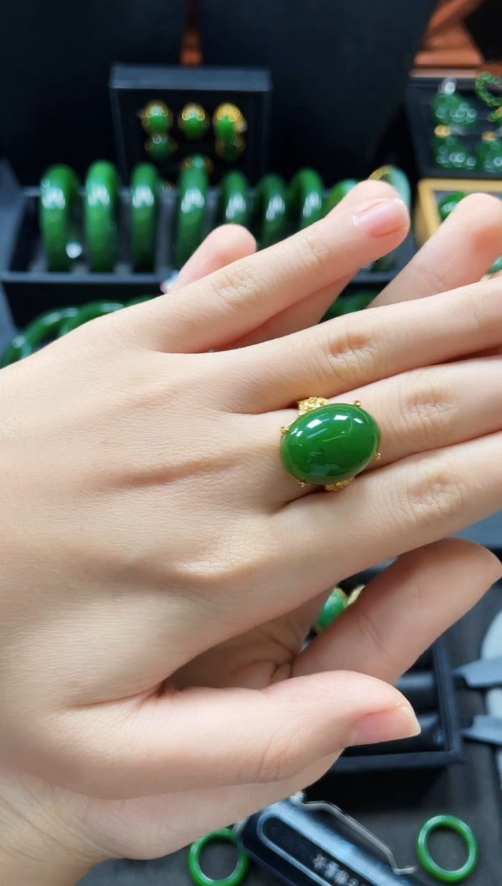 【闪购商品】和田玉戒指银S925镶嵌多样性发一