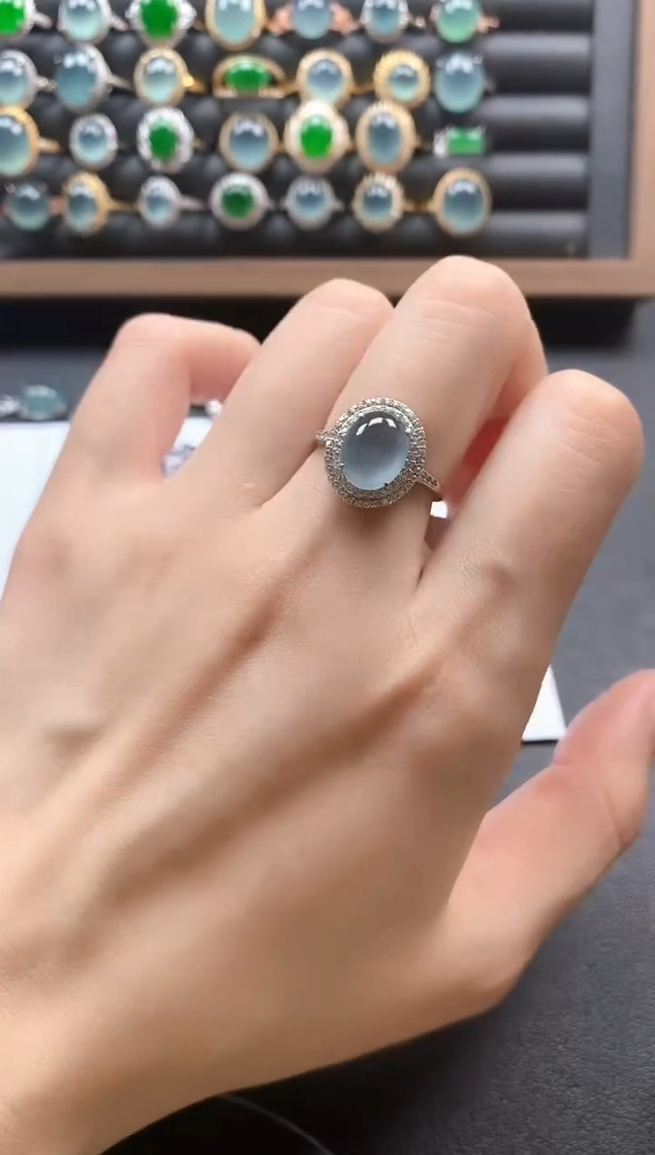 银S925镶嵌戒指翡翠51151