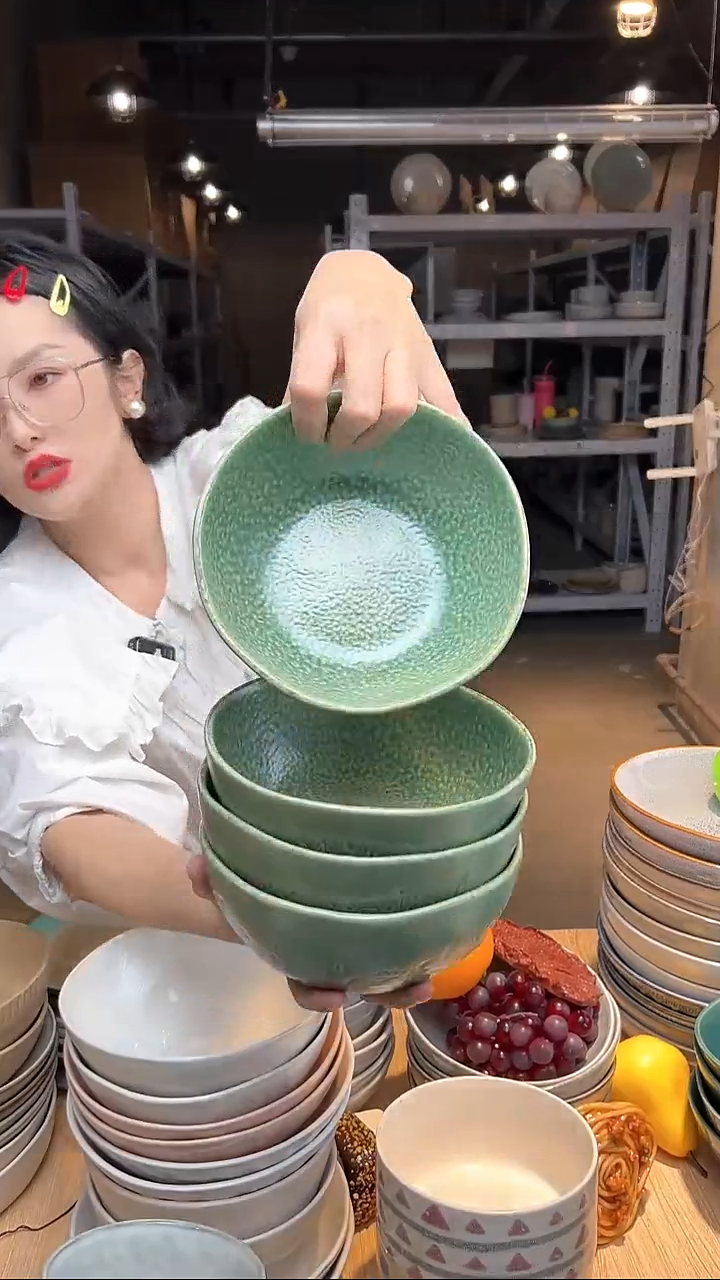 瓷123外贸尾货高温釉下彩陶瓷餐具默认微瑕