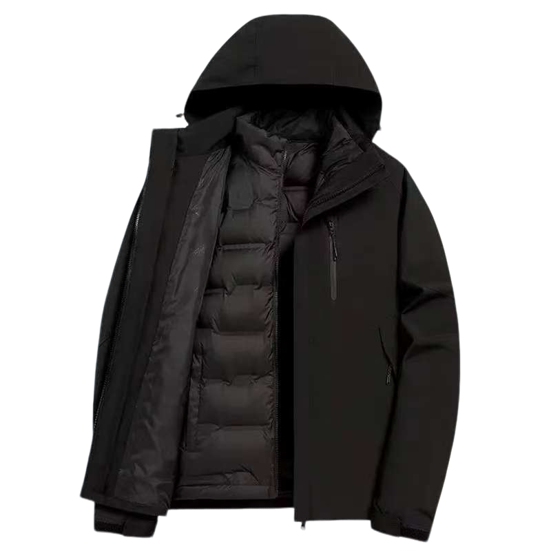 2025秋季新款羽绒三合一羽绒保暖透气连帽冲锋衣