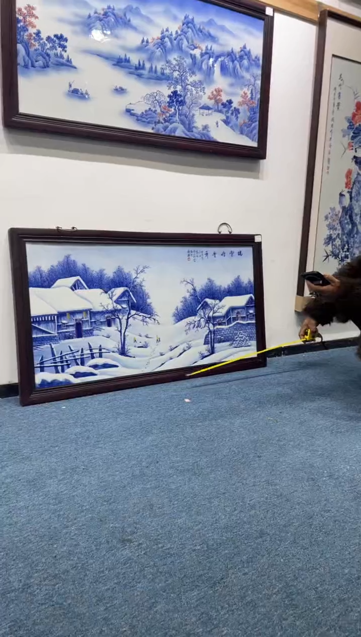 瓷青花瑞雪兆丰年121*60.5cm