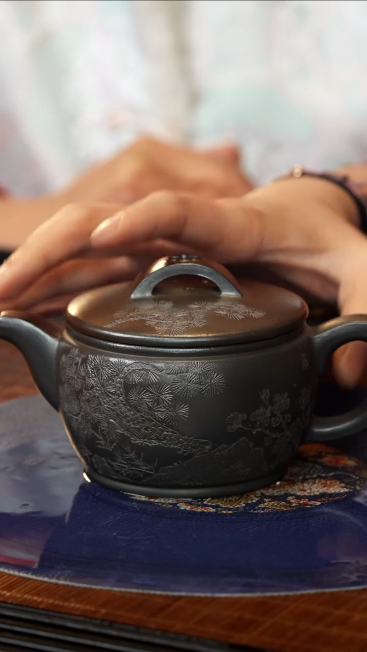 【闪购商品】紫砂茶壶ZCP 黑墩头 汉瓦 251cc