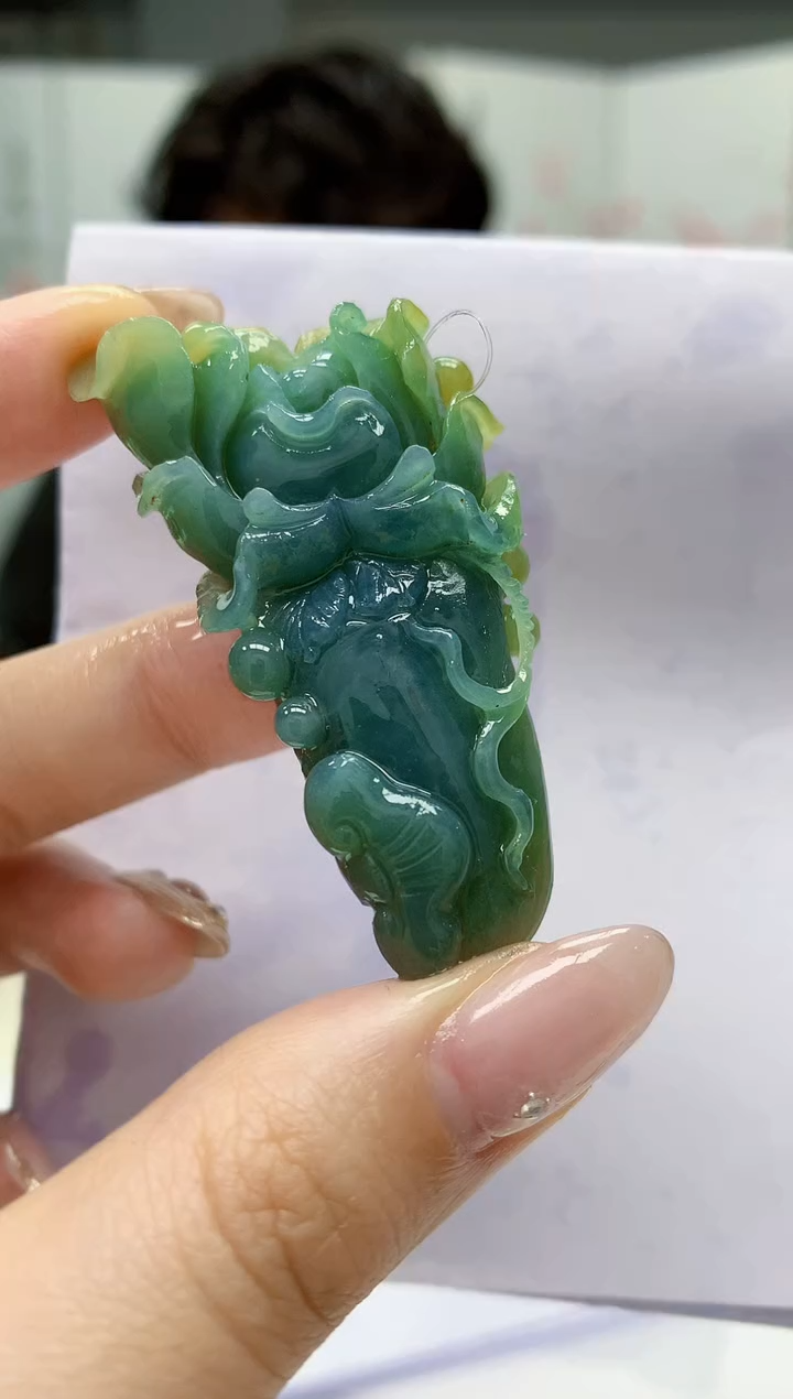 【闪购商品】定制翡翠未镶嵌5145jw-毛货挂件65