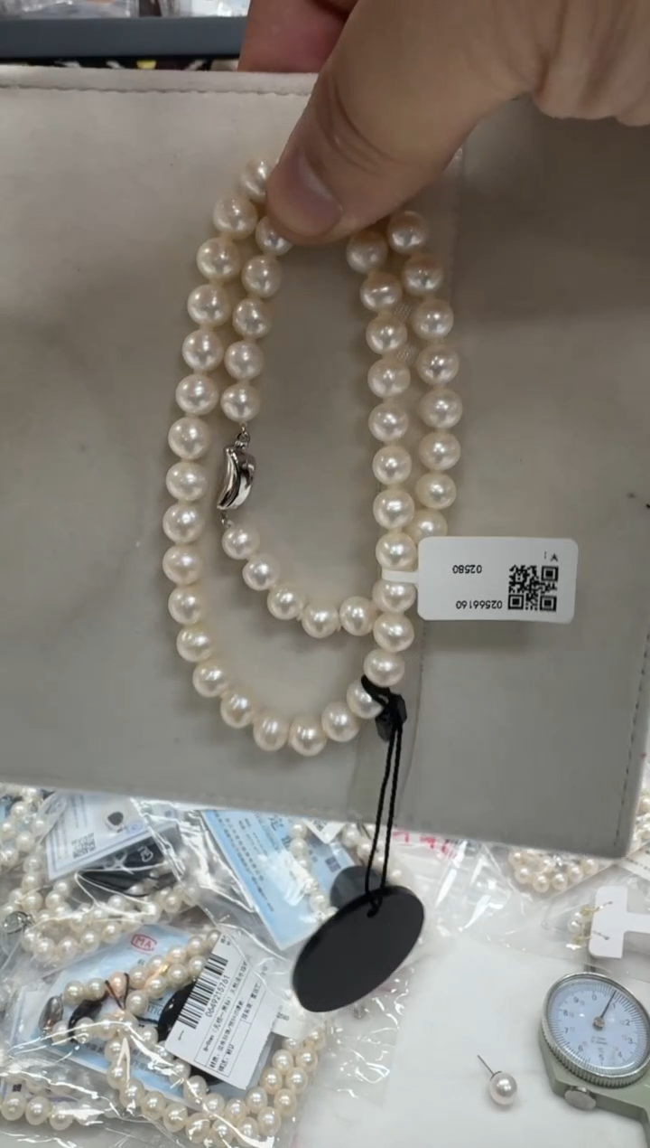【闪购商品】淡水珍珠颈饰银S925镶嵌无核8-9