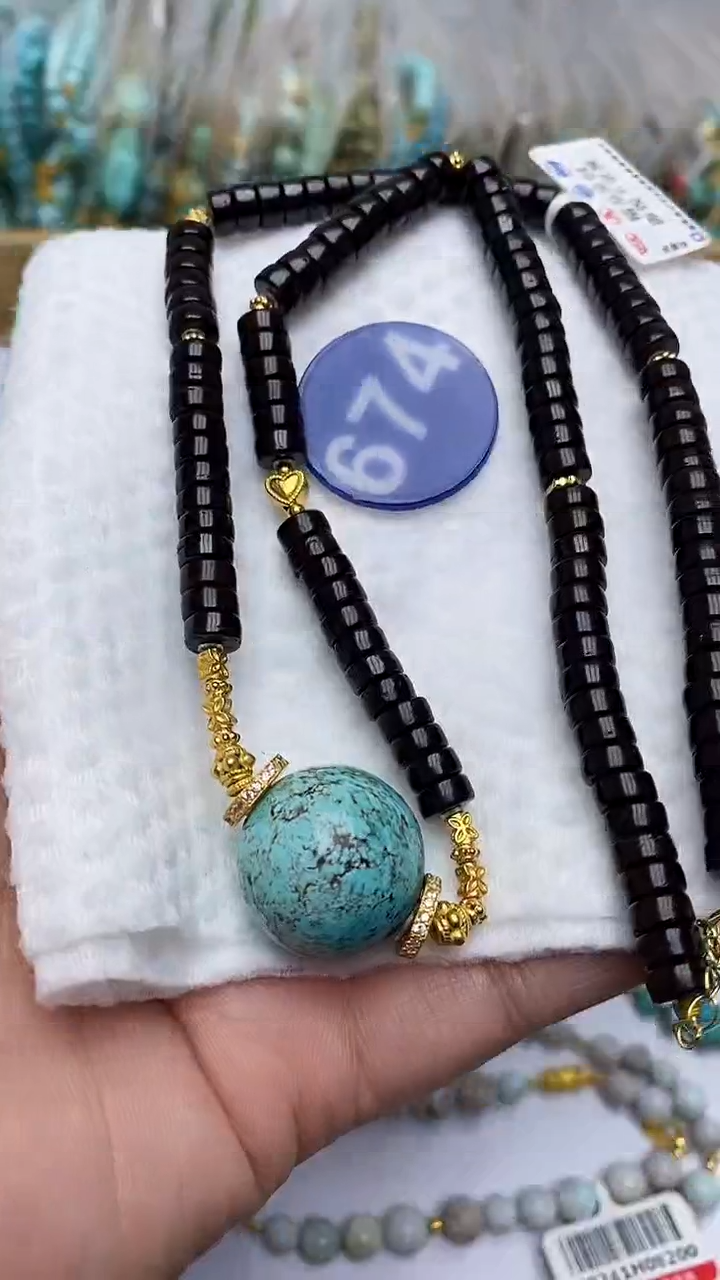 【闪购商品】绿松石项链银S925镶嵌674