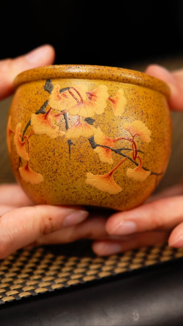 27小鱼柴烧银杏缸杯