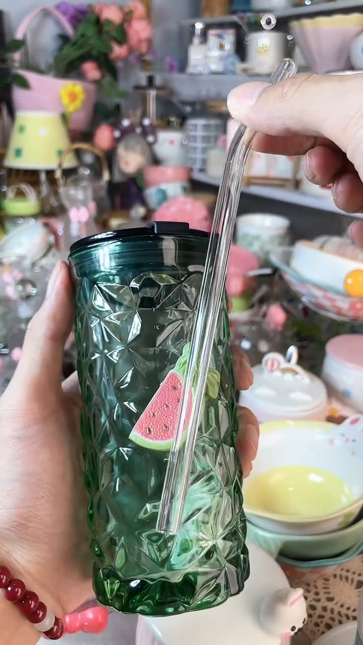 瓷片西瓜吸管杯开播福利