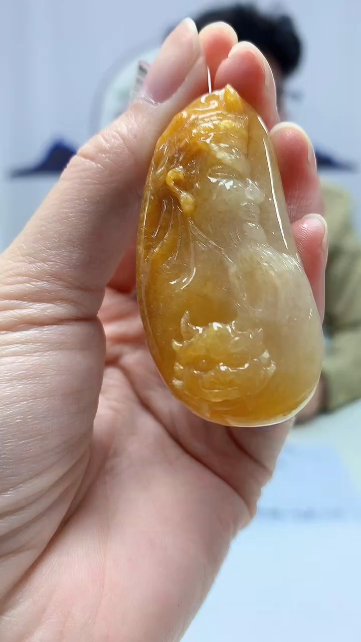 【闪购商品】定制翡翠未镶嵌4688zm-毛货挂件36关公