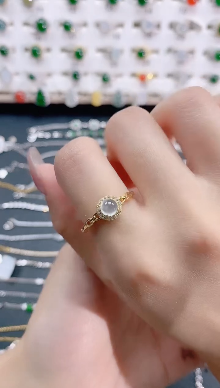 【闪购商品】翡翠银S925镶嵌戒指天然翡翠