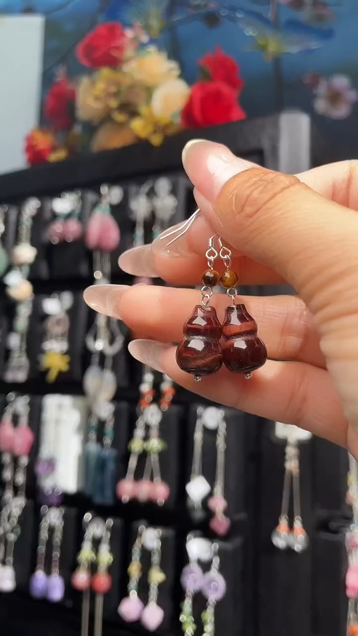 银S925镶嵌耳饰紫晶恬**蜜 恬恬蜜蜜