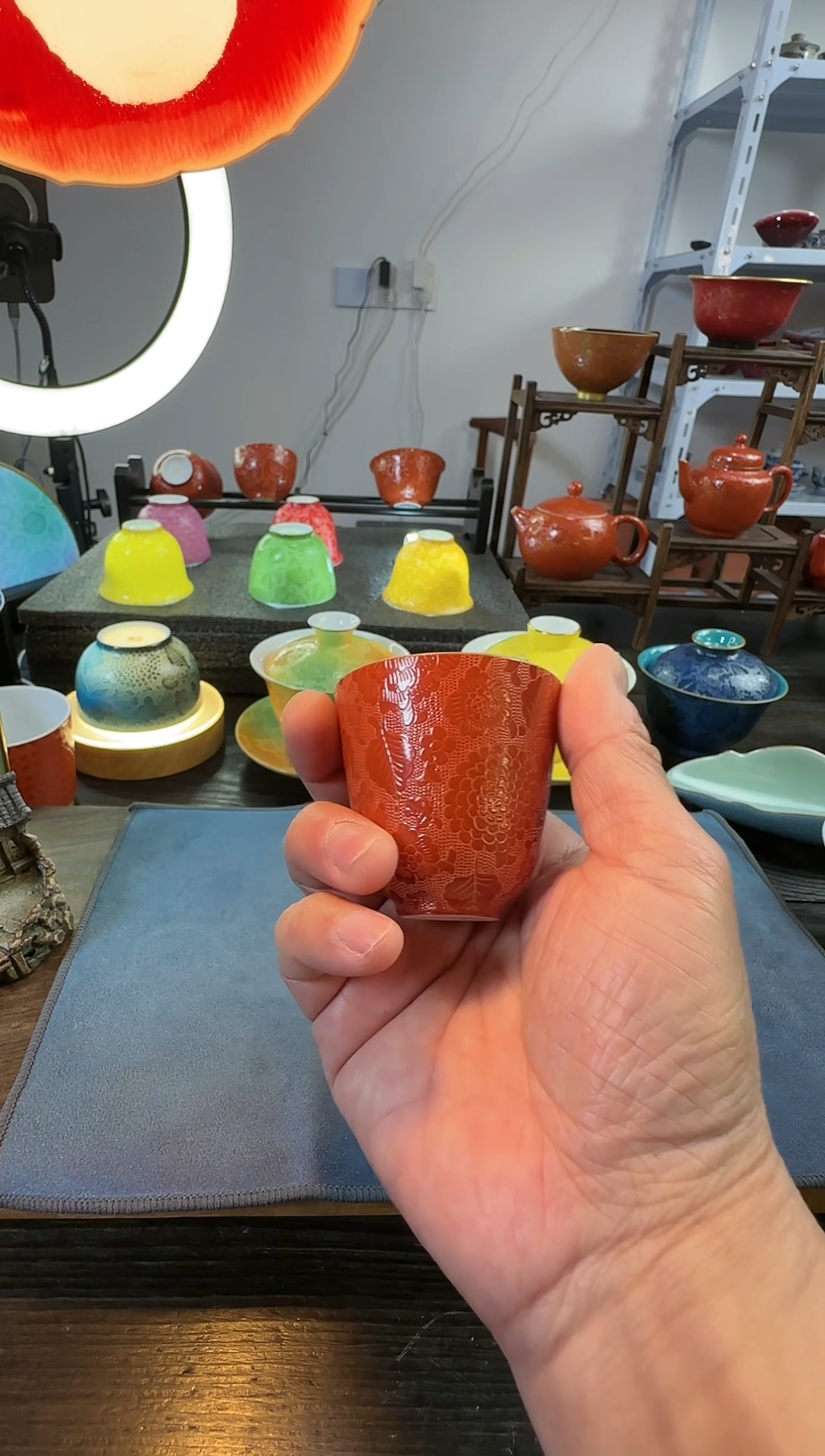 【闪购商品】景德镇手工扒花陶瓷茶具 