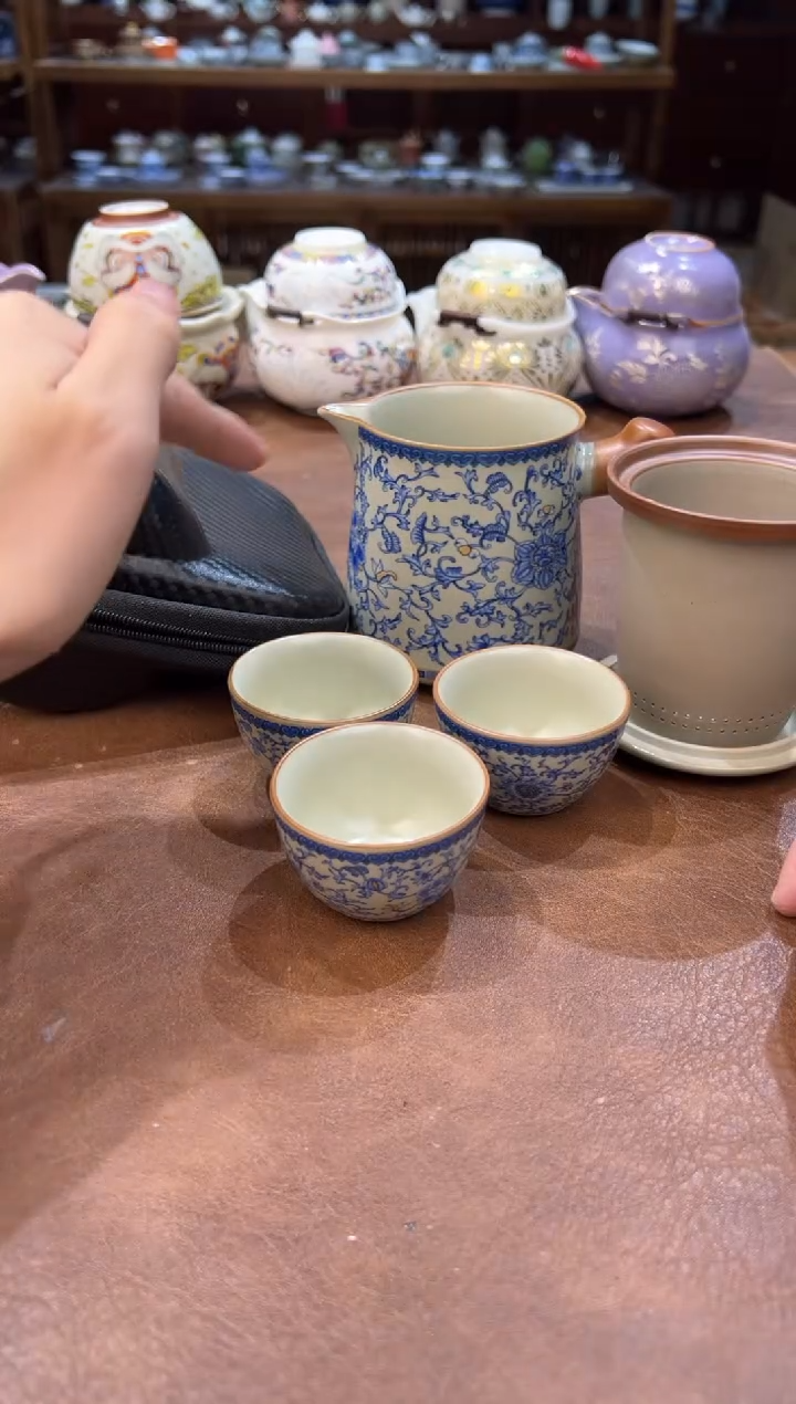 真的很便宜超好看会开片的旅行茶具