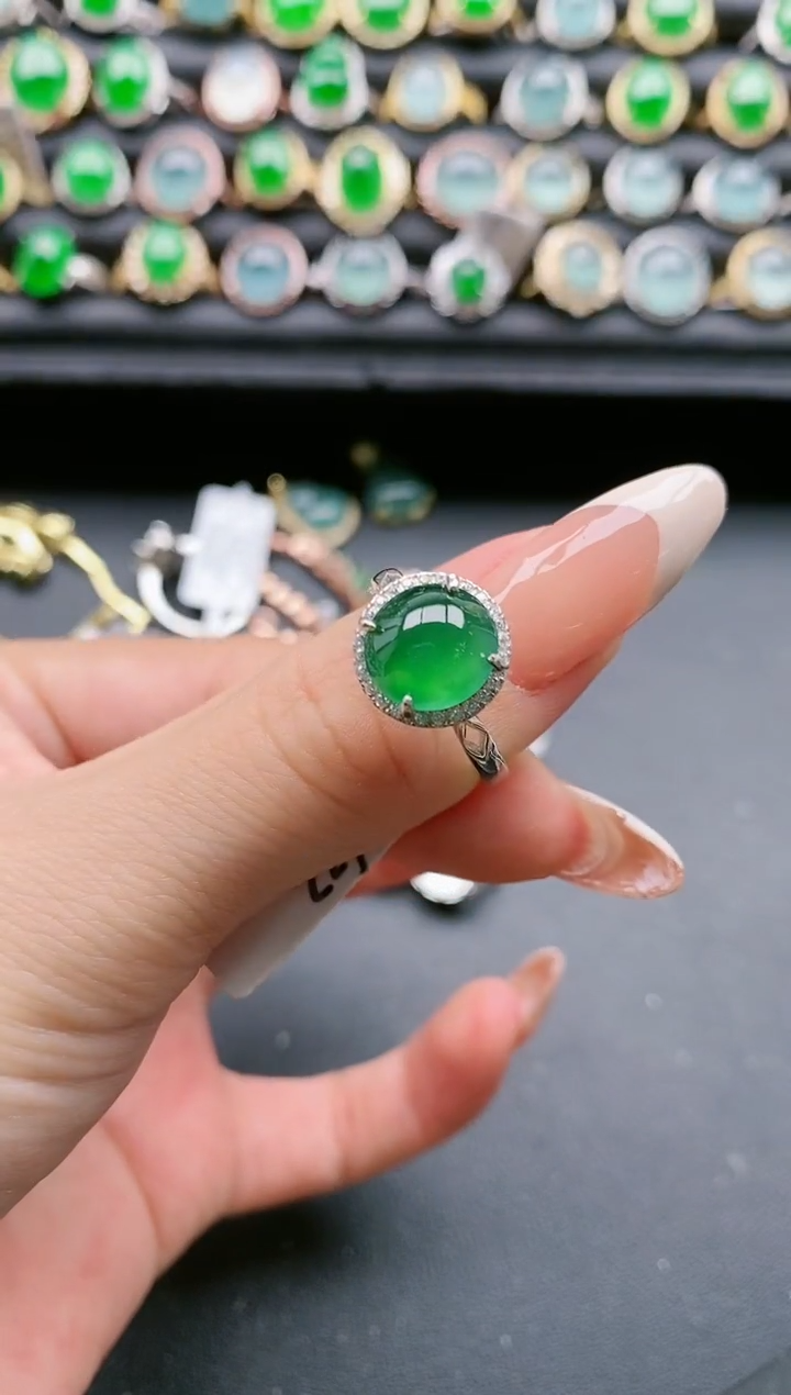 【闪购商品】翡翠戒指银S925镶嵌1111111