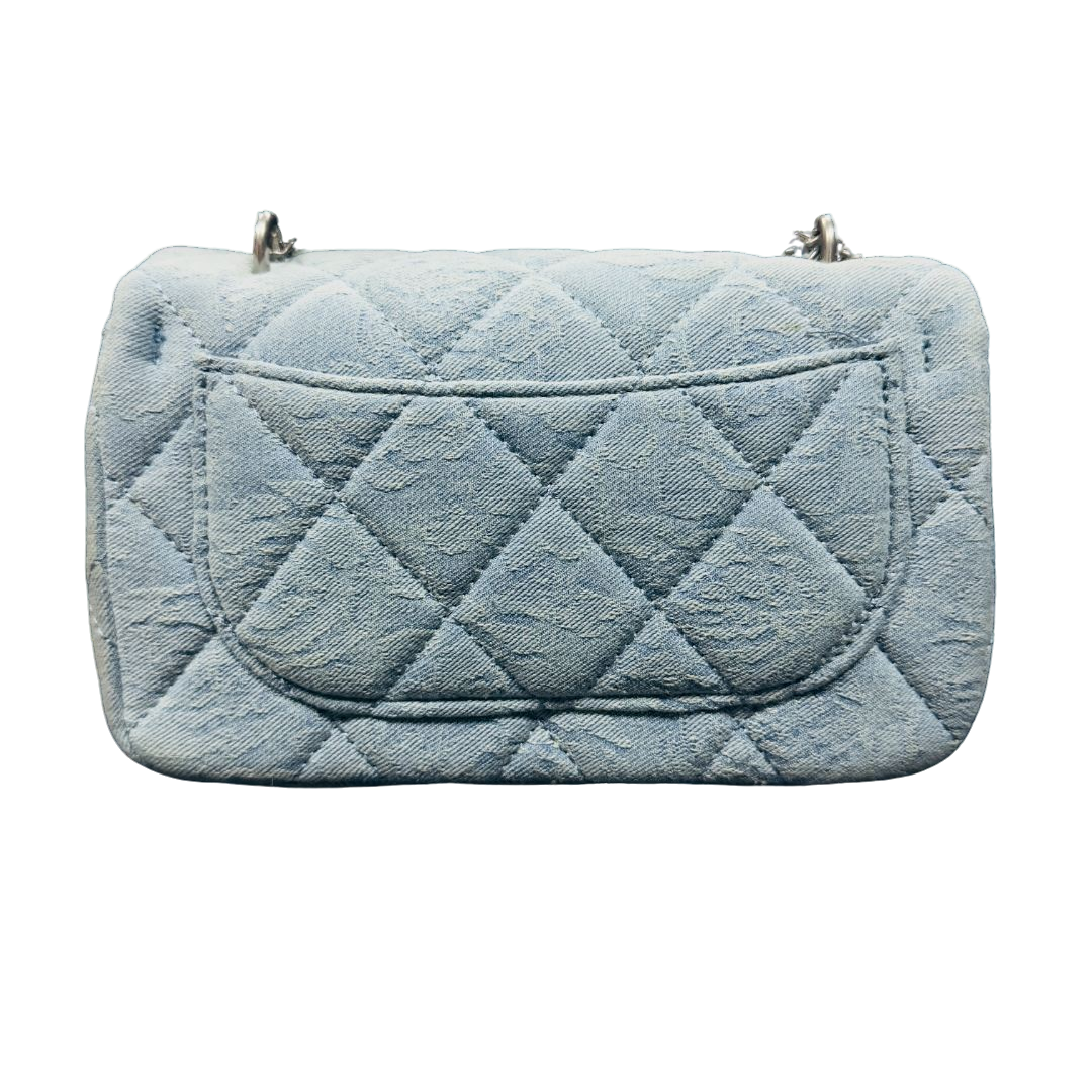 TOLEX2025新款手工女包休闲时尚浮雕牛仔圆蓝色20cm
