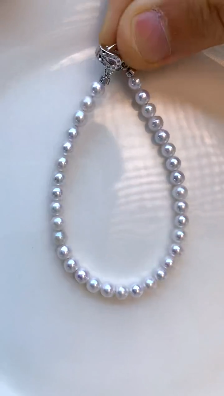 【闪购商品】淡水珍珠手链银S925镶嵌4.5-5