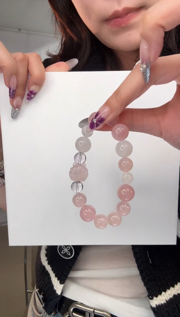 未镶嵌手链水晶小狐狸粉水晶