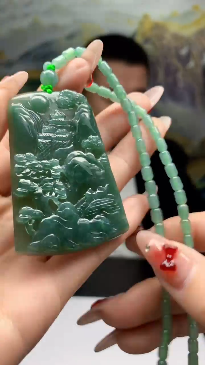【闪购商品】定制翡翠未镶嵌1064ry-毛货挂件赠珠链24