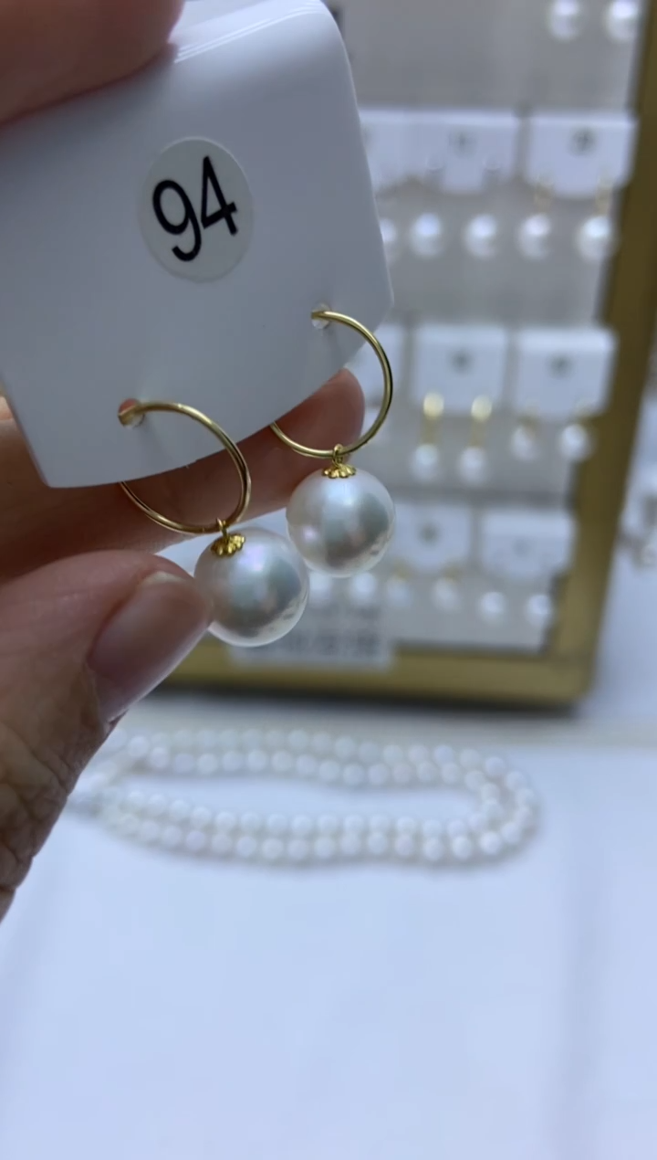 18K金镶嵌耳饰淡水珍珠94