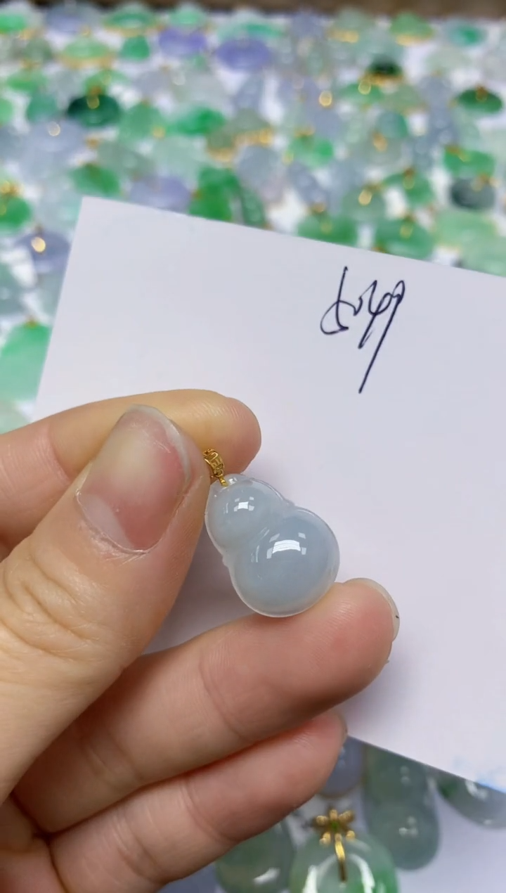 【闪购商品】翡翠挂件18K金镶嵌 天然翡翠A货