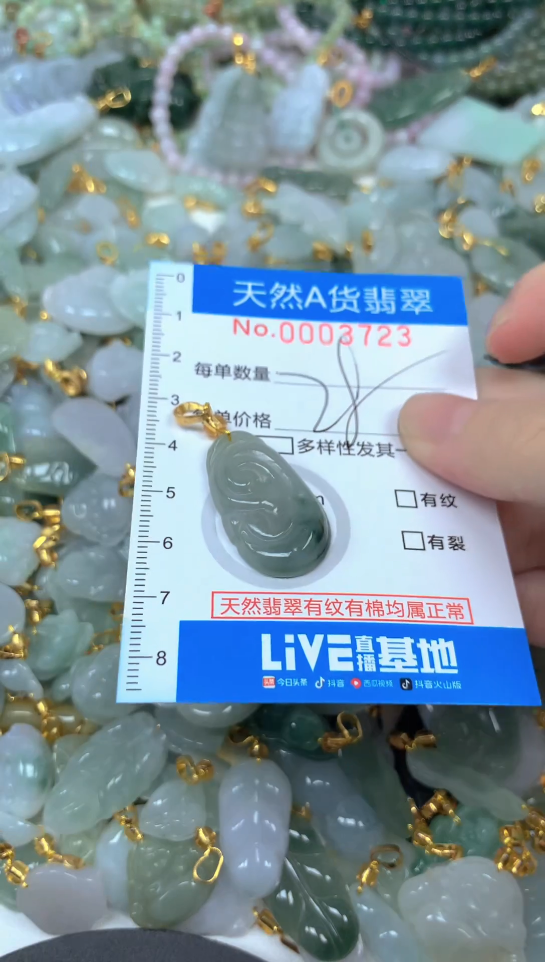 颈饰未镶嵌翡翠净货挂件-3723