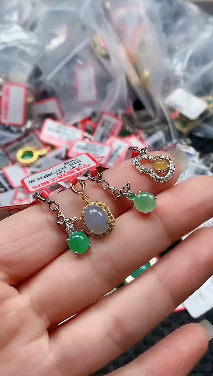 银S925镶嵌戒指翡翠天然A货缅甸翡翠