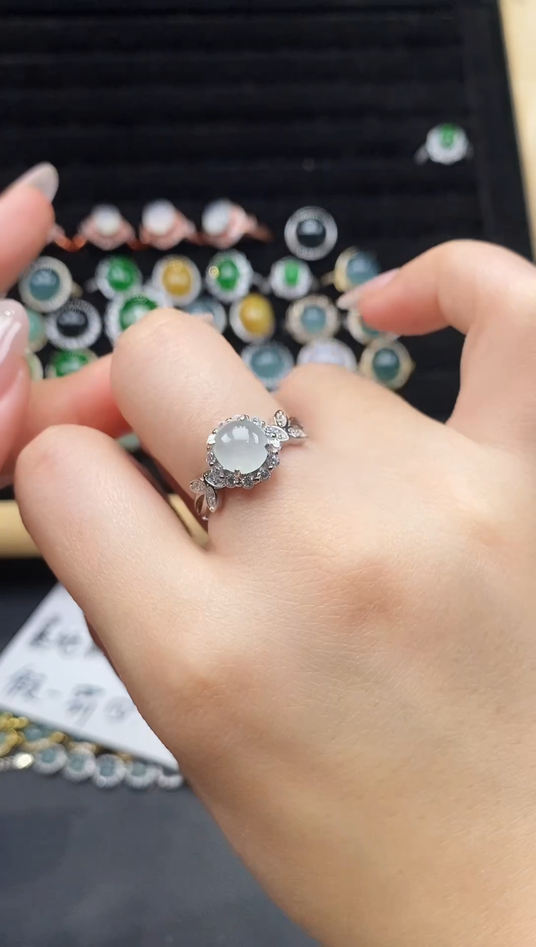 银S925镶嵌戒指翡翠111