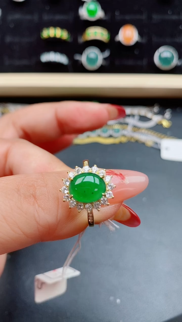 【闪购商品】翡翠戒指银S925镶嵌321321