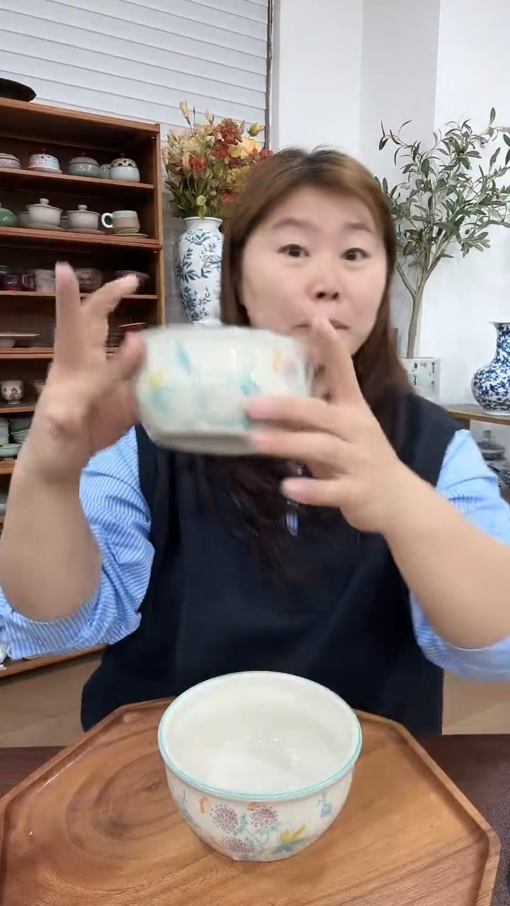 陶绣球花米饭碗5英寸2个