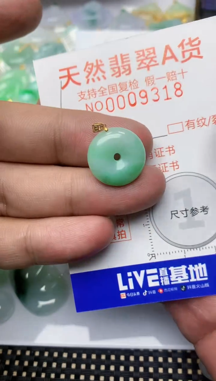 【闪购商品】翡翠颈饰18K金镶嵌天然A货翡翠