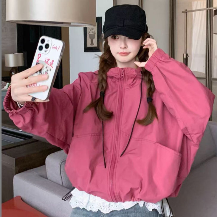 A1103百搭冲锋衣连帽宽松韩版