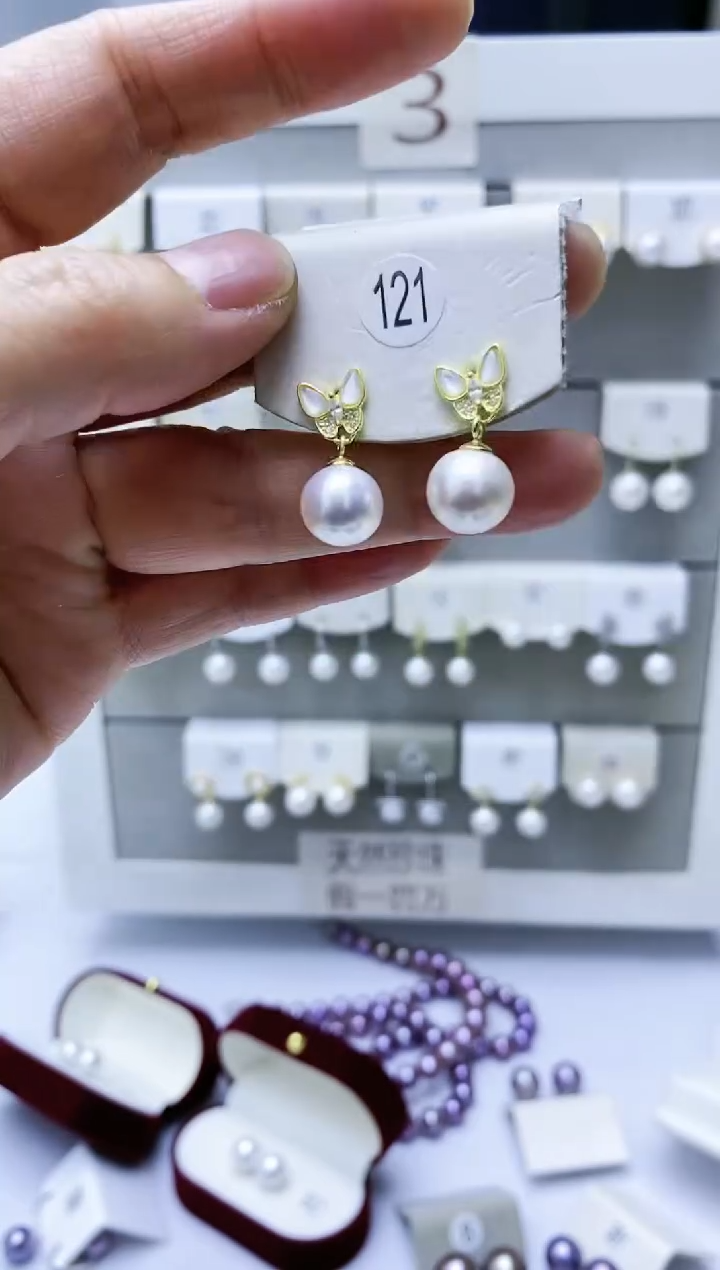 【闪购商品】淡水珍珠耳饰银S925镶嵌121