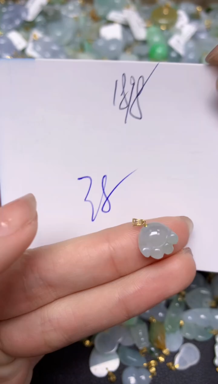 【闪购商品】翡翠颈饰18K金镶嵌天然翡翠A货