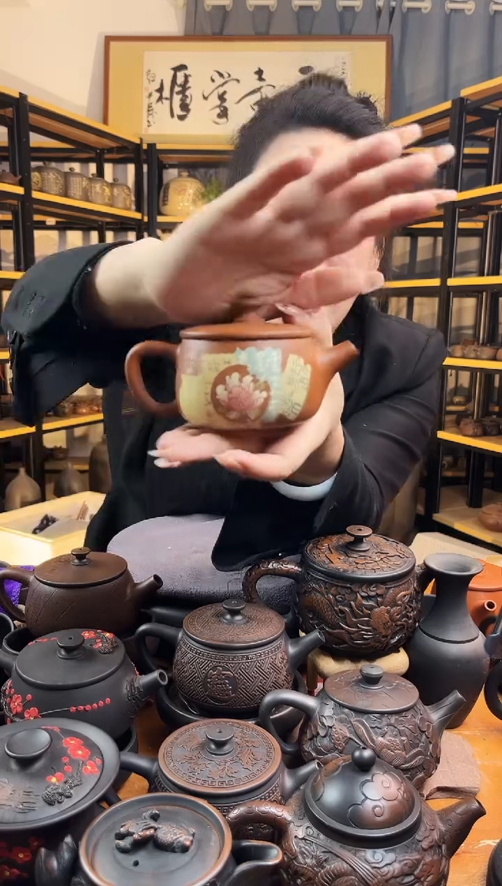 【闪购商品】壶复烧大口汉瓦 山茶花      