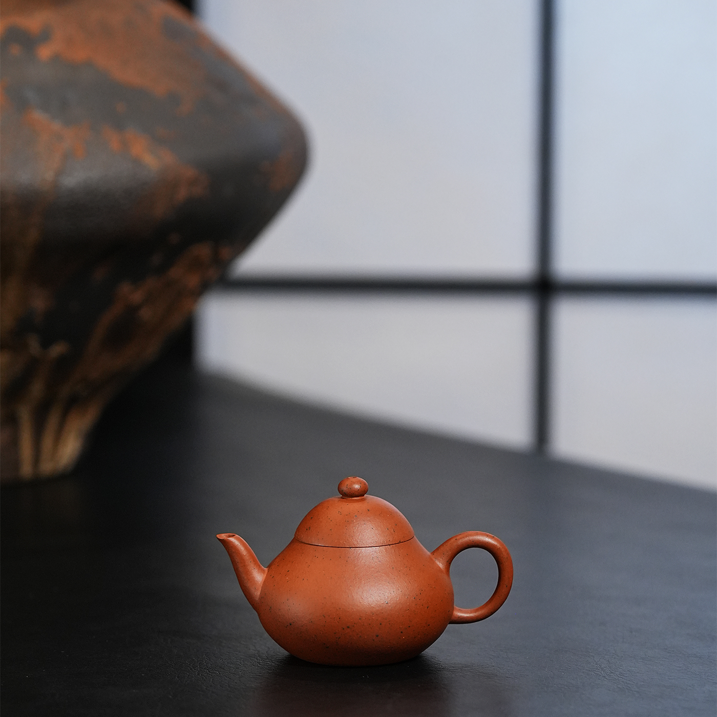 【顶蜀】梨形壶精挑生砂朱泥丨100cc宜兴水平壶紫砂壶高端茶器茶具